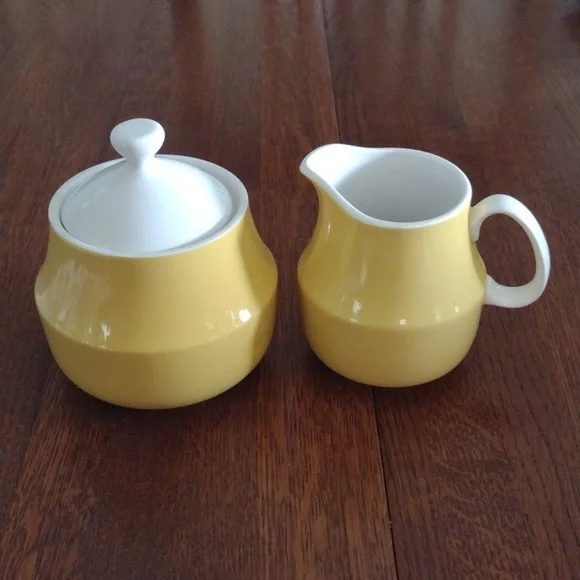 Vintage Mikasa Cera-Stone Sandra Creamer Sugar Bowl Set b540 - Picture 1 of 5